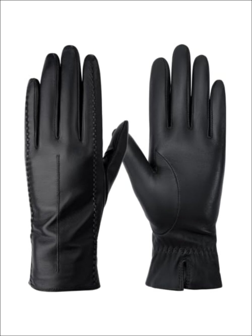 Genuine Sheepskin Leather Gloves Cashmere Lined Touchscreen Winter